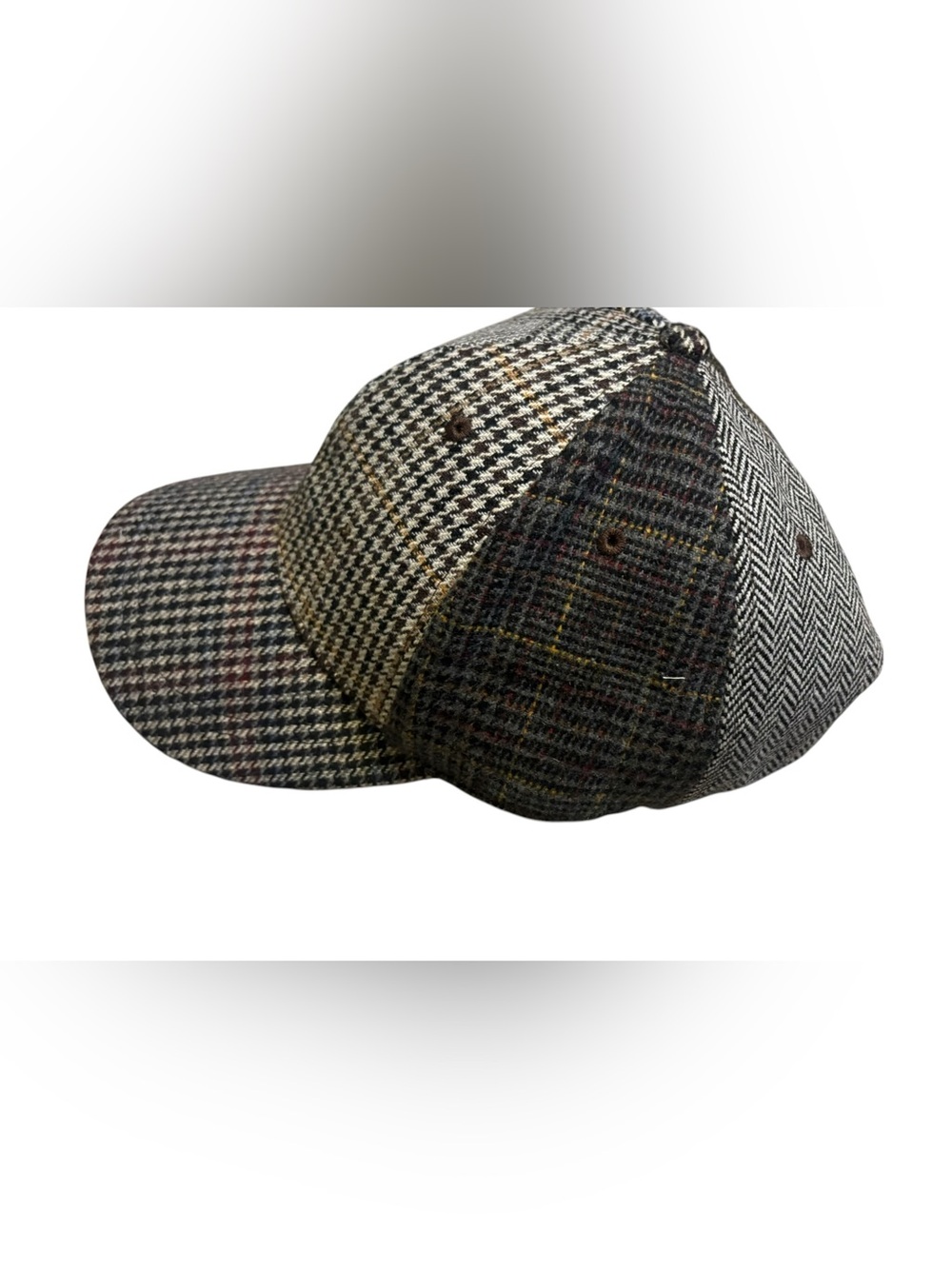 WYETH Free People Letterman Plaid Cap Grey Wool Blend Baseball Hat OS - Picture 5 of 10